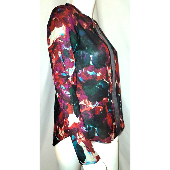 Simply Vera Vera Wang Semi-Sheer Watercolor Blouse - Size PS - Picture 2 of 9